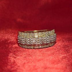 10k Yellow Gold Diamond Round Cut Ring 1.12 ctw