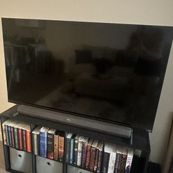 Vizio 55” Smart TV With Sony Soundbar and Bookcase Stand