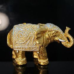 Resin 24K gold elephant figurine
