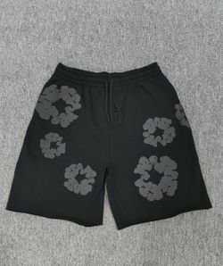 Black Denim Tear Shorts Size L