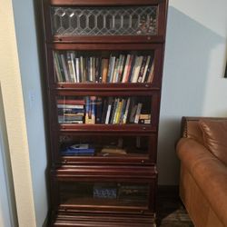 Antique Barrister Bookcase with Leaded Glass – 5 Stack | $888 OBO