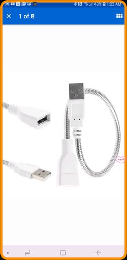 USB Male To Female Extension Cable LED Light Fan Adapter Cable Metal Hose Cord