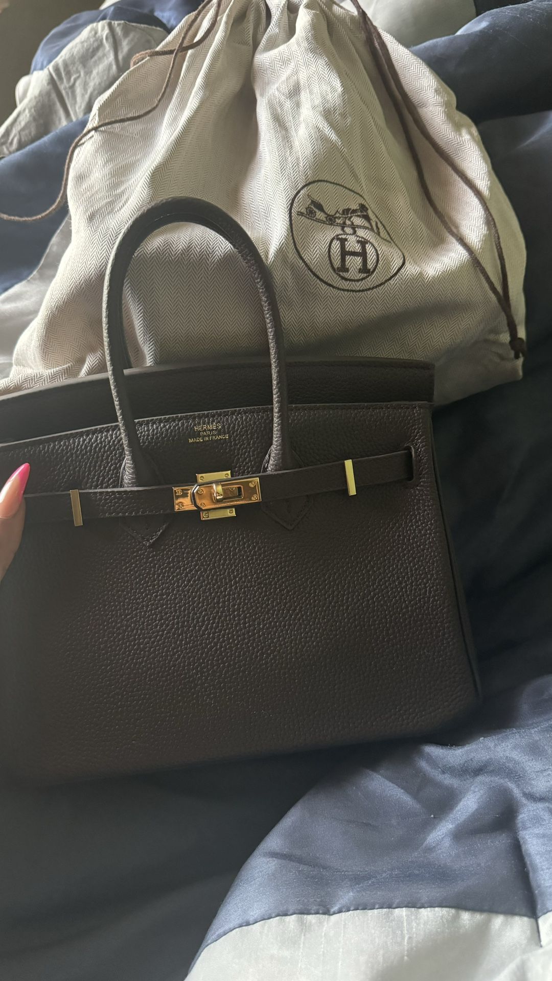 Hermēs Havane Birkin 25 in Togo Leather with Gold Hardware, 2002 Pre loved