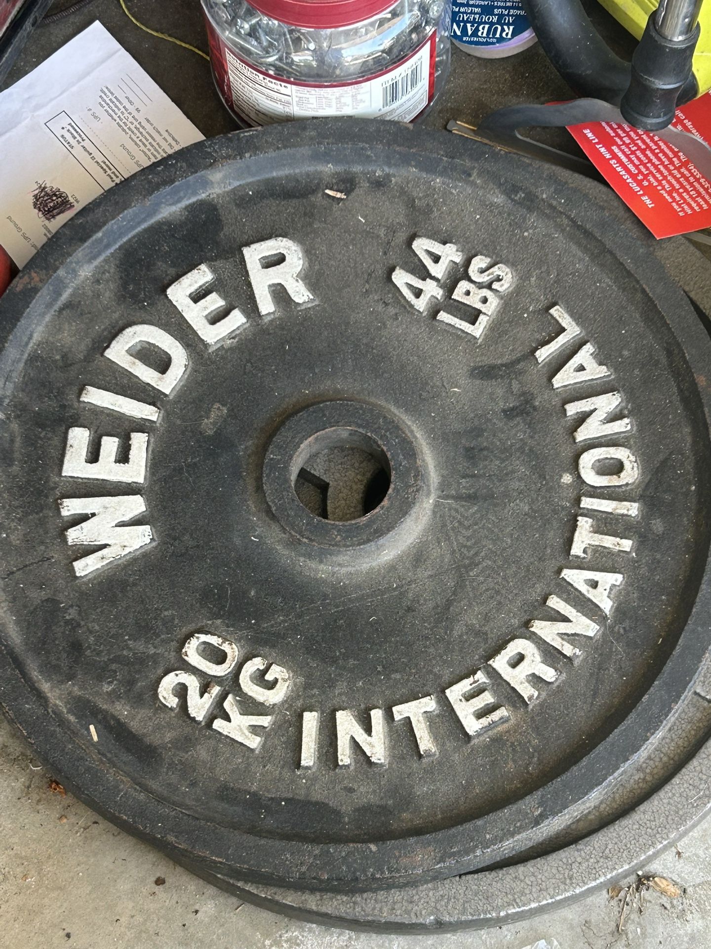 Two 44 Lbs Weider Olympic Weights Plates