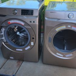 SAMSUNG HE SMART WASHER ELECTRIC DRYER SET WORKS GREAT CAN DELIVER 