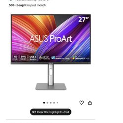 NEW: ASUS ProArt Display 27" 4K HDR Professional Monitor (PA279CRV)