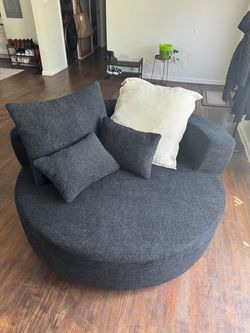 Large Round Oversized Swivel Chair