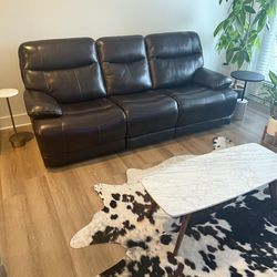 Leather Couch - Powered recline