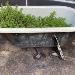 Antique clawfoot bathtub