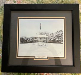 Winter at the Augusta National, golf club framed photo