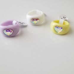 Chunky Rings for Women, Acrylic Rings with rhinestones, 2  colors, sizes 7 USA