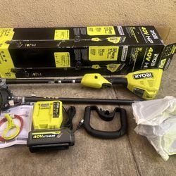 RYOBI 40V HP Brushless 16 in. Cordless Carbon Fiber Shaft Attachment Capable String Trimmer with 4.0 Ah Battery and Charger