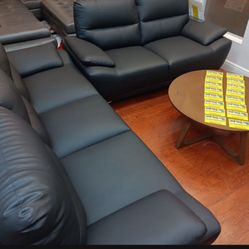New year sale. Valencia black sofa and loveseat set only $599. Easy finance option. Same day delivery.