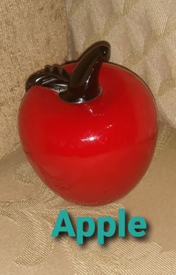 Glass Red Apple-Vintage-Old School