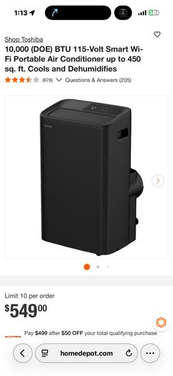 Toshiba 10k btu portable ac 🥶