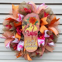 Flamingo Summer Wreath