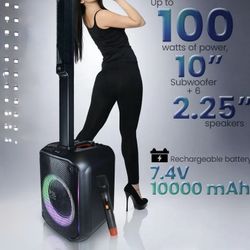 FOL  Bluetooth wireless professional system with wireless Microphone & LED lights🎶🎶