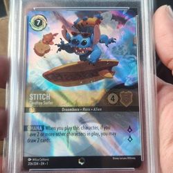 2023 Disney Lorcana EN 1 Enchanted #206 Stitch Carefree Surfer PSA 10 GEM MINT