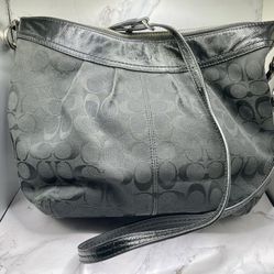 Vintage Coach Signature Black Canvas Ashley Tote