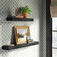 Floating wood shelf