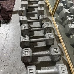 Cast Iron Hex Dumbbell Set (300 Lbs Total)
