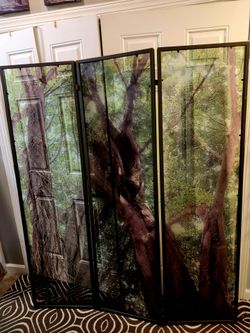 Home Decor Large Glass Tri Fold Room Devider