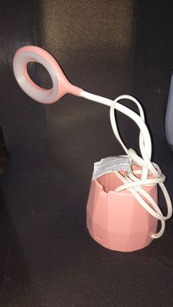 Pink LED Desk Lamp/ Pen Holder