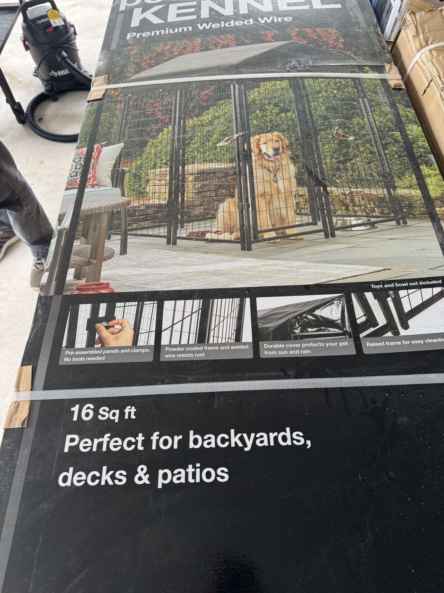 4 ft. x 4 ft. x 6 ft. Outdoor Welded Wire Dog Kennel