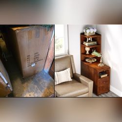 SET OF 2 NARROW Solid Wood End Table -  Night Stand BRAND NEW in boxes read descriptio