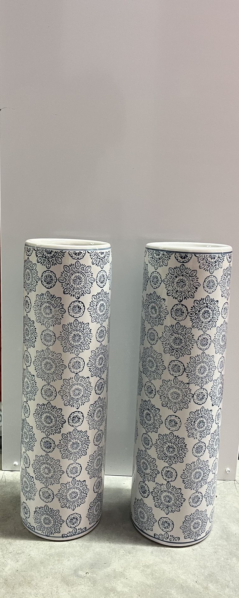 Tall Cylinder Decorative Vases