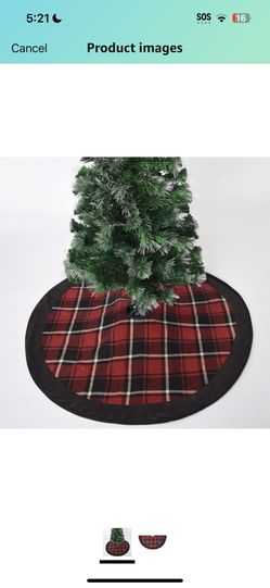 50" plaid fabric with black suede border Christmas Tree Skirt XMAS Tree Decoration Merry Christmas Supplies Christmas Decoration