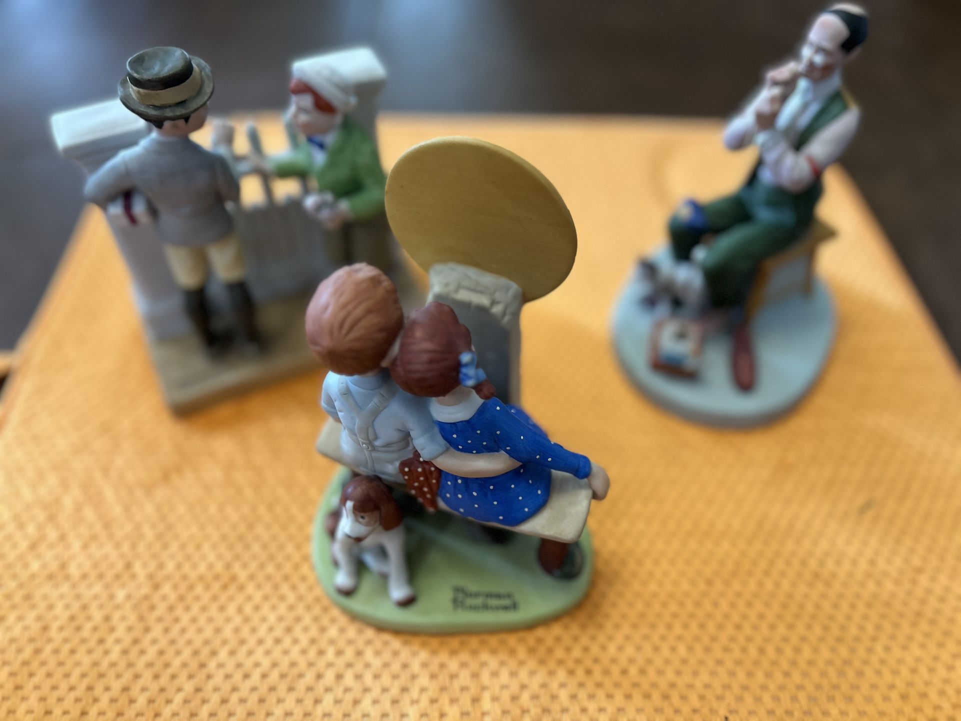Box Lot Of 3 Norman Rockwell Figurines 