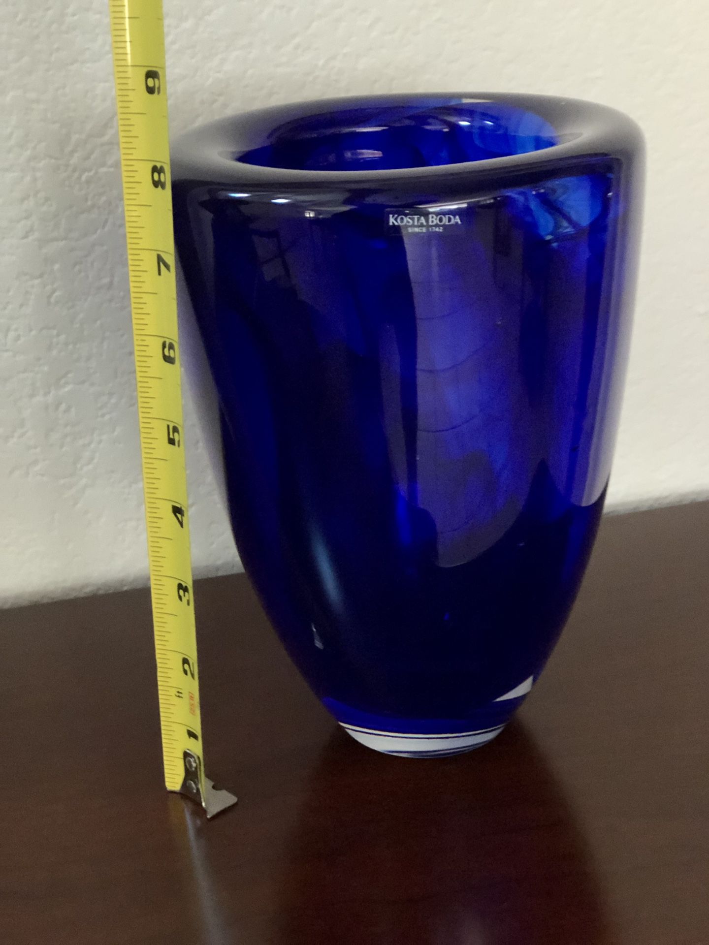 Costa Boda cobalt blue vase