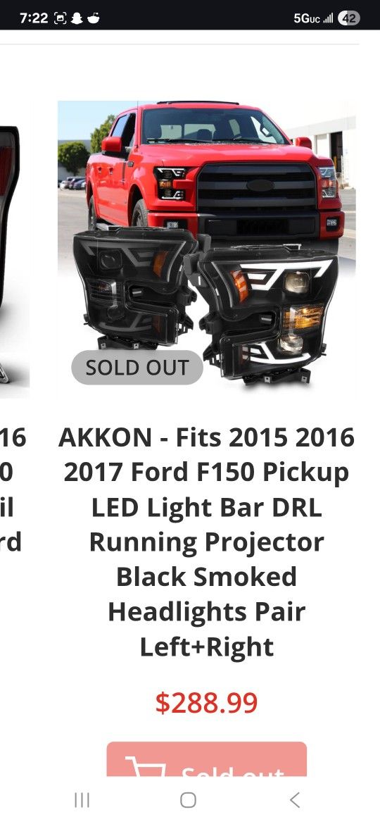 2015 To 2017 F150 Headlights