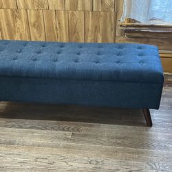 Arthur Tufted Storage Bench Blue - Threshold
