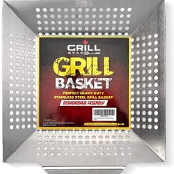 Heavy Duty Stainless Steel Vegetable BBQ Basket for Grilling - Large, Thick Veggie Grilling Basket is Perfect for Grills, Smokers & Even Indoor Use