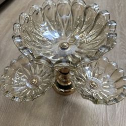 Crystal Glass Multi-Layer Fruit Tray Home Living Room Coffee Table Creative Snack Candy Tray