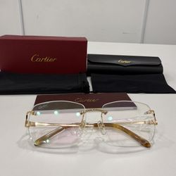 Cartier Glasses, Clear Lense, Gold Frame