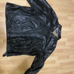Polo Ralph Lauren Heavy Black Leather Jacket 