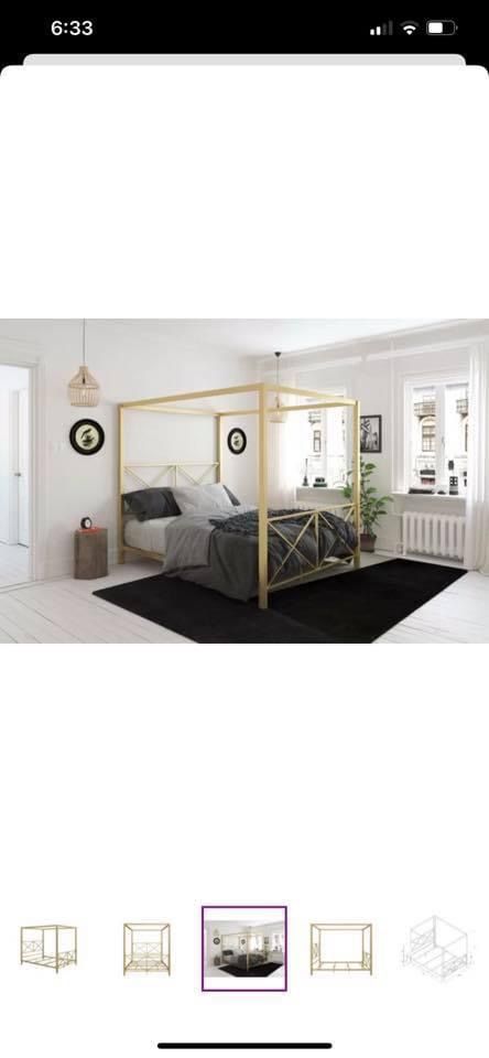 Gold Full Size Canopy Bed
