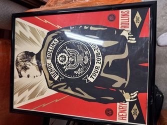 Henry Rollins tour poster, autographed, and framed