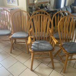 6 Oak Dining Chairs