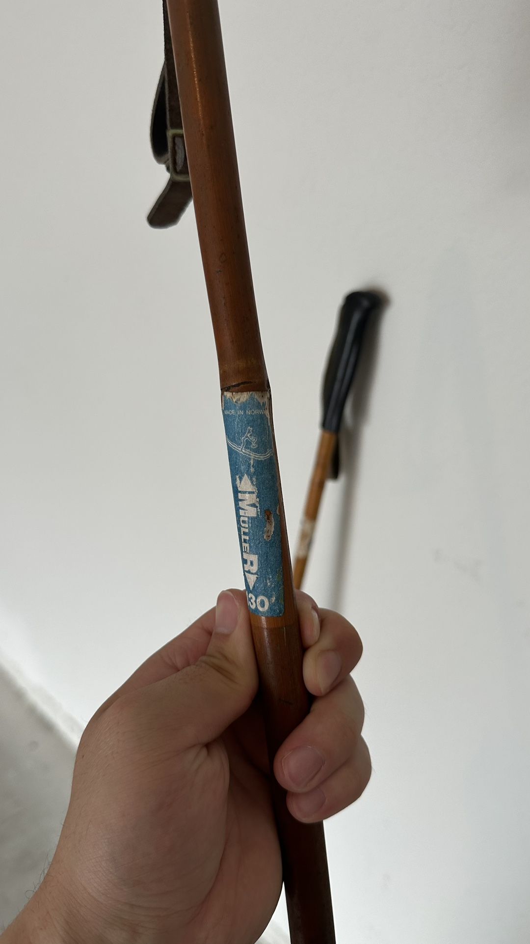 VINTAGE OLD Set of Bamboo Snow Ski Poles