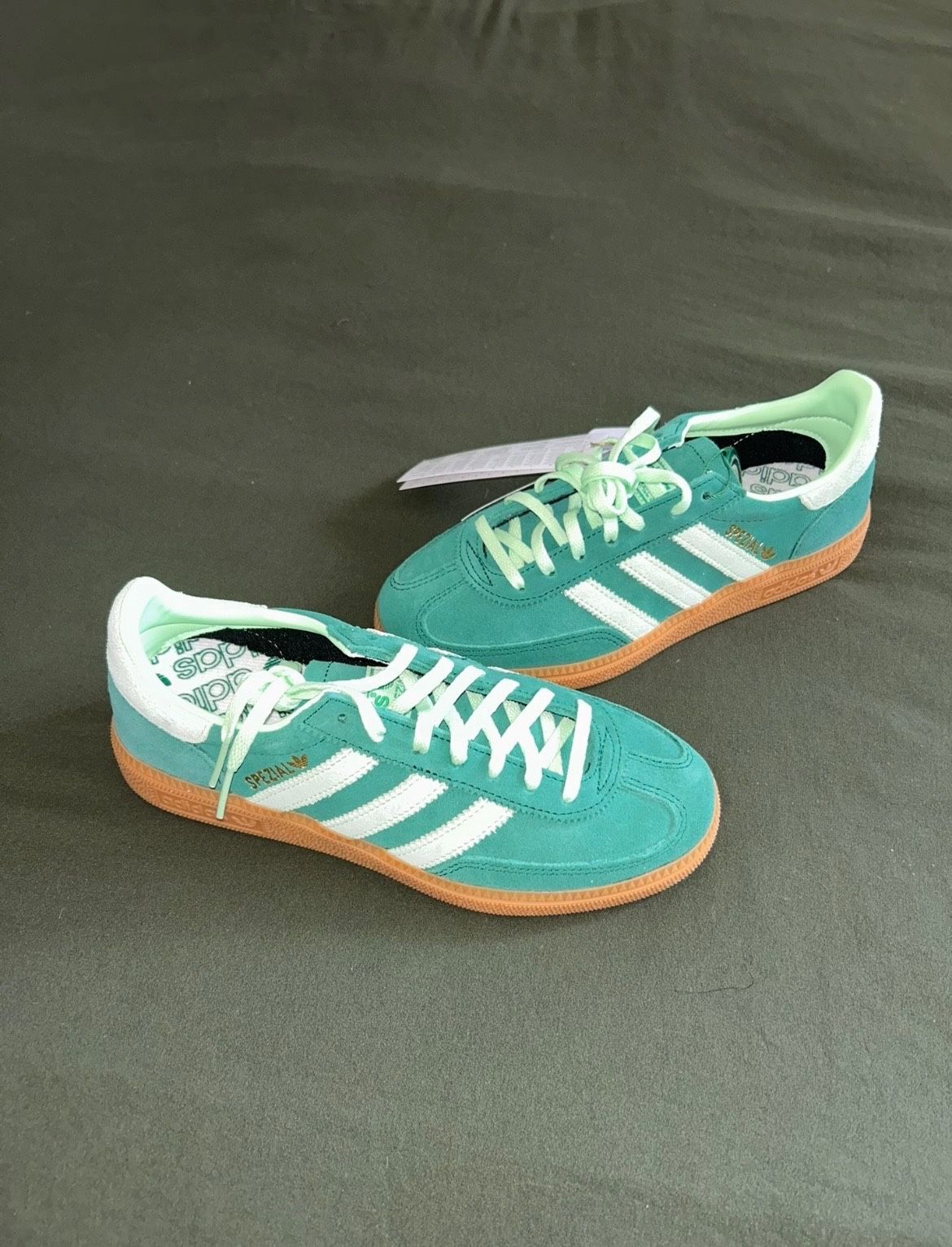 Women’s Size 5.5 Brand New Adidas Handball Spezial Collegiate Green Semi Green Spark