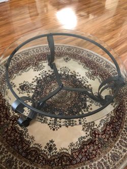 Glass circle coffee table