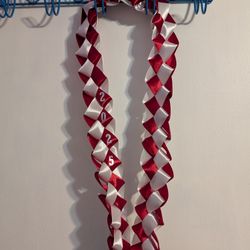 Red & White Grad Lei