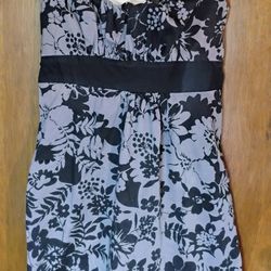 Purple Gray Floral Dress