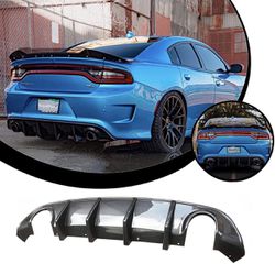 Rear Lip Bumper Diffuser V3 Style PP Splitter Spoiler Valance Chin Diffuser Body kit OE Style Compatible with 2015-2022 Charger SRT Non Wide Body Mode