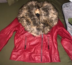 Red leather jacket