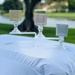 Rhinestone Squared Vase Set Of 2